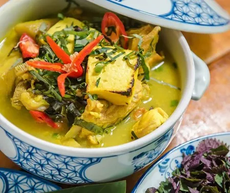 cá lăng om chuối đậu